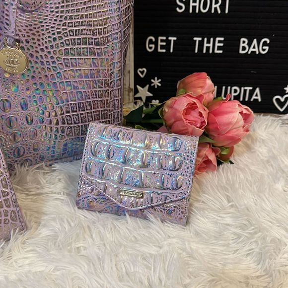 Brahmin Violet wonderland Ashlee bag Small Veronica wallet & Daisy wristlet set - Picture 3 of 16